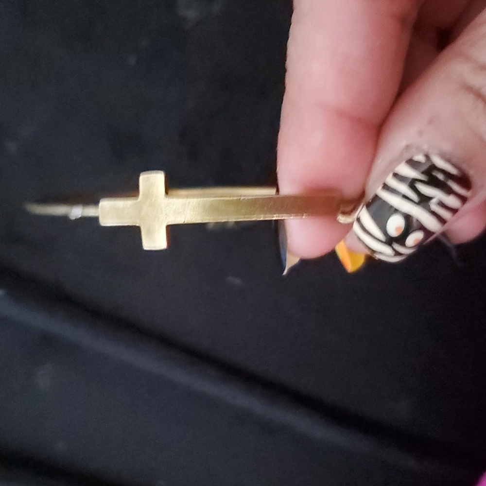 Alex and Ani goldtone crucifix bracelet good use condition